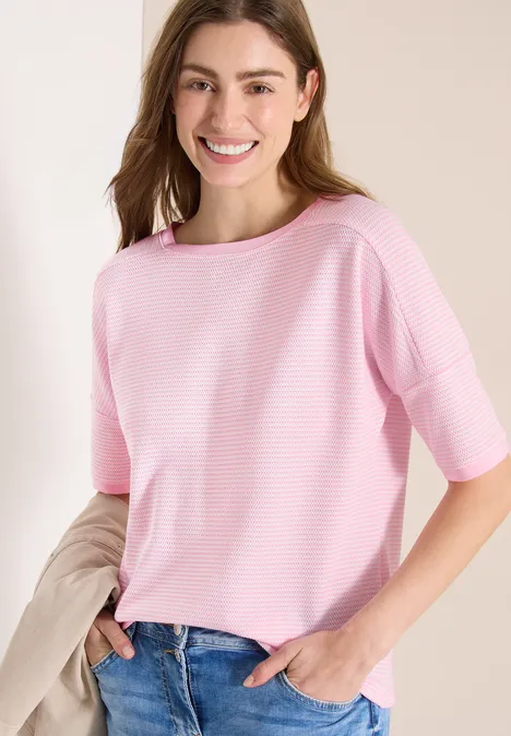 Shirt mit Boatneck und Struktur light blush rose Shirt mit Boatneck und Struktur light blush rose