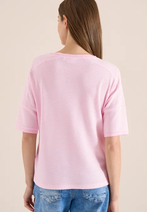 Shirt mit Boatneck und Struktur light blush rose Shirt mit Boatneck und Struktur light blush rose