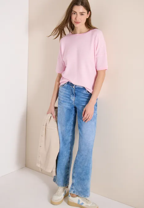 Shirt mit Boatneck und Struktur light blush rose Shirt mit Boatneck und Struktur light blush rose