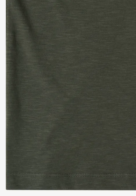 Kurzarm T-Shirt mit U-Boot-Ausschnitt khaki