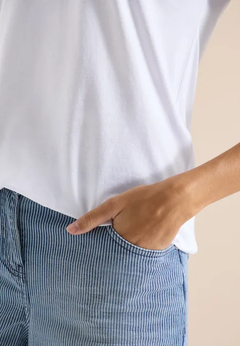 Kurzarm Shirt im Tunika-Look White