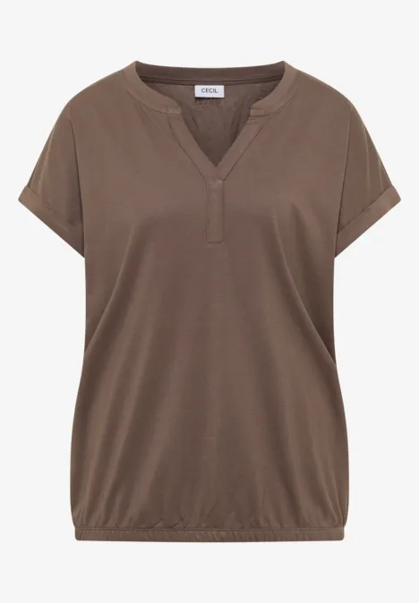 Kurzarm Shirt im Tunika-Look urban taupe
