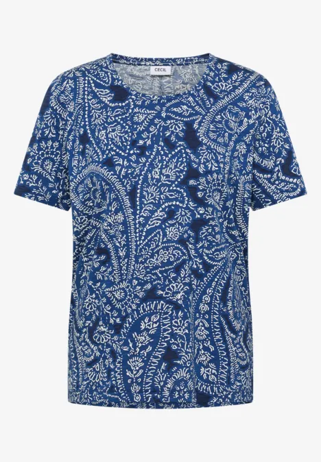 T-Shirt mit Rundhals und Minimal Print universal blue T-Shirt mit Rundhals und Minimal Print universal blue