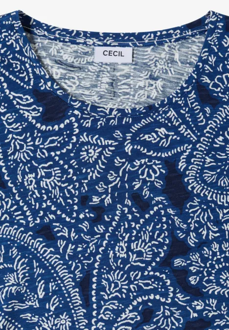 T-Shirt mit Rundhals und Minimal Print universal blue T-Shirt mit Rundhals und Minimal Print universal blue