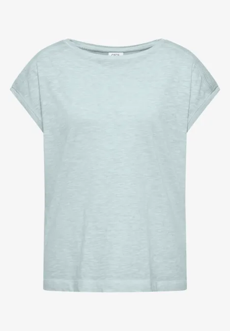 T-Shirt aus Jersey im Garment Dye Look crystal mint Hellgraues, legeres T-Shirt mit überschnittenen Ärmeln.