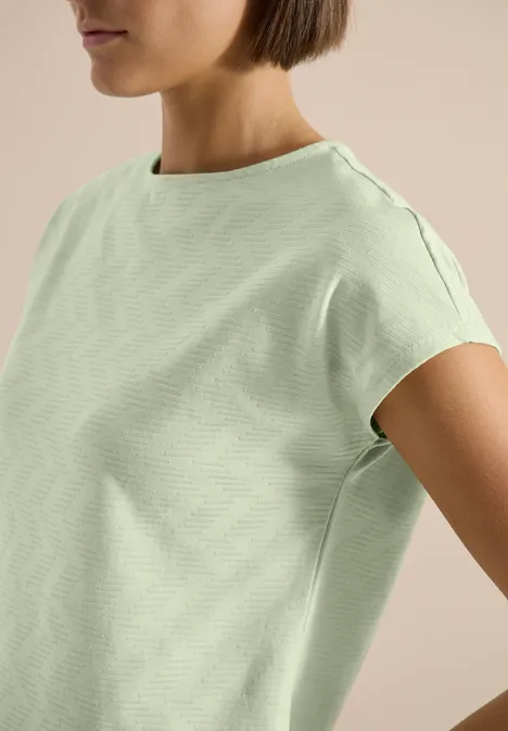 T-shirt à col bateau et structure raw matcha lime
