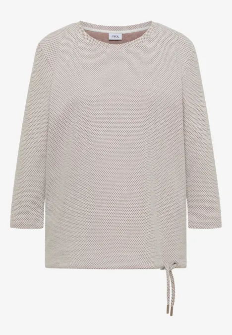 3/4-Arm Shirt mit Rundhals und Struktur natural taupe Leichtes, rosa-beiges Langarmshirt mit dezentem Strukturmuster und seitlicher Kordel zum Adjustieren.