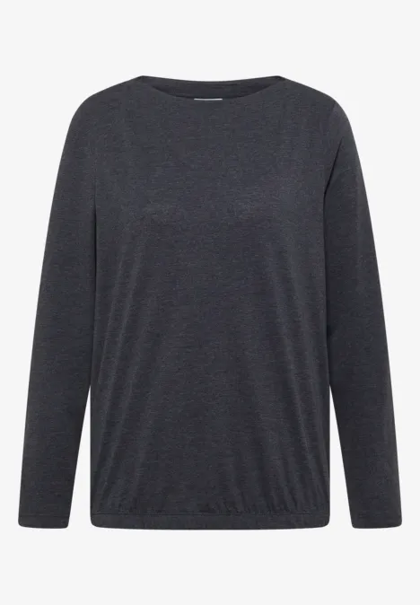 Langarm Shirt mit U-Boot-Ausschnitt urban dark blue melange Ein schlichtes dunkelgraues Langarmshirt mit Rundhalsausschnitt.