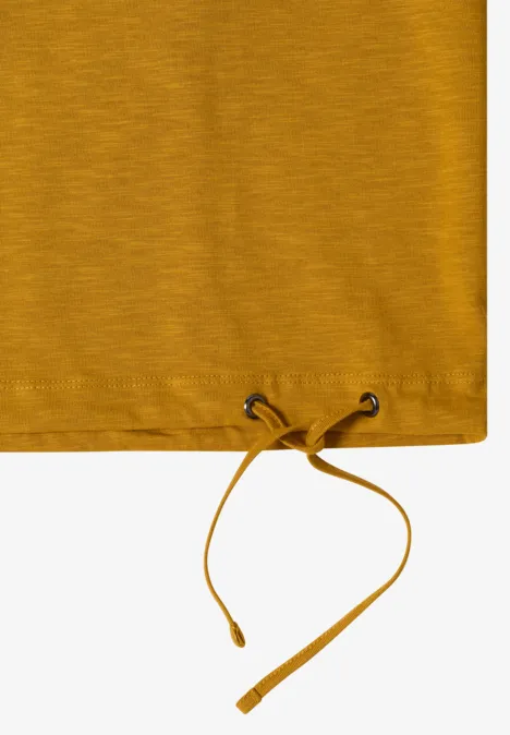 Haut jaune moutarde avec cordon de serrage au bas