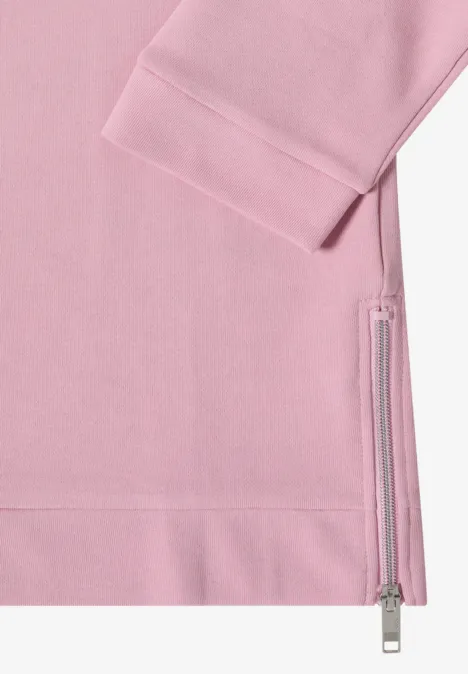 T-shirt à manches 3/4, col rond et inscription mellow rose Sweat rose à manches longues avec une fermeture éclair latérale au bas.