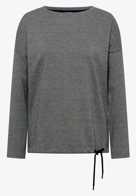 Langarm Shirt mit U-Boot-Ausschnitt urban dark blue Graues Langarmshirt mit rundem Ausschnitt und seitlicher Kordel zum Binden.