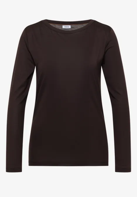Schwarzes Langarmshirt mit schlichtem Design.