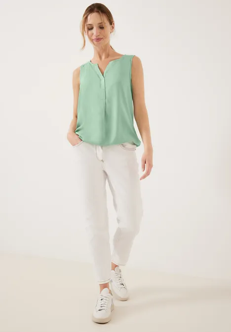 Blousetop in effen kleur fresh salvia green
