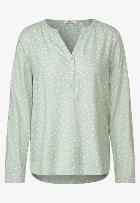 Bluse mit Punktemuster clear sage green