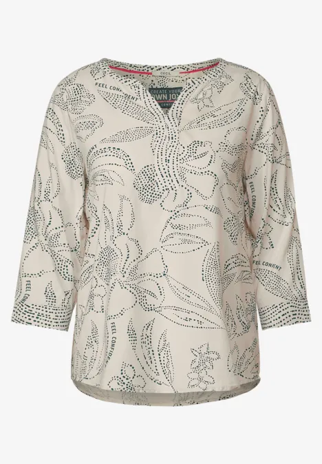 Bluse mit Punkteprint milky beige