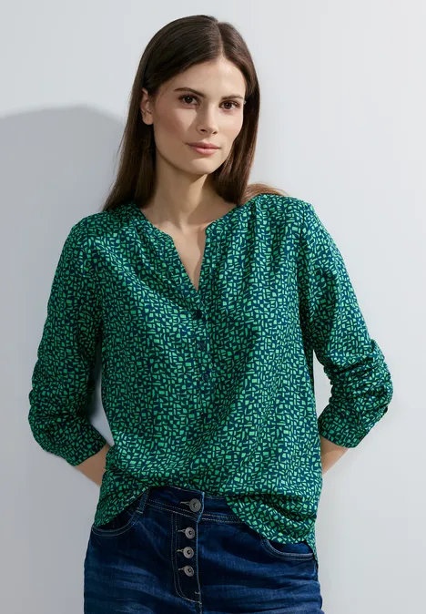 Blouse met onopvallend patroon celery green