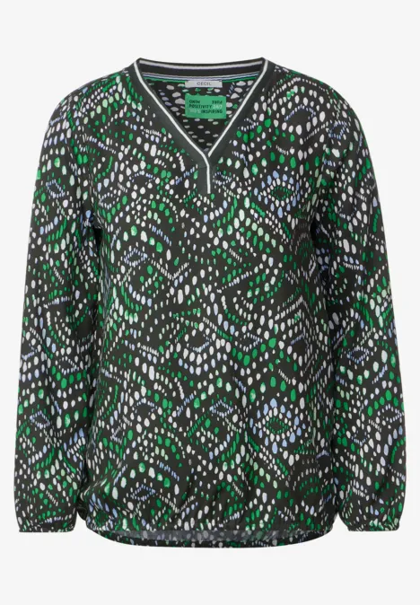 Multicolor Printbluse strong khaki