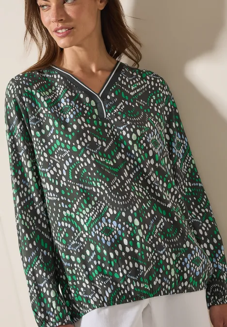 Multicolor Printbluse strong khaki