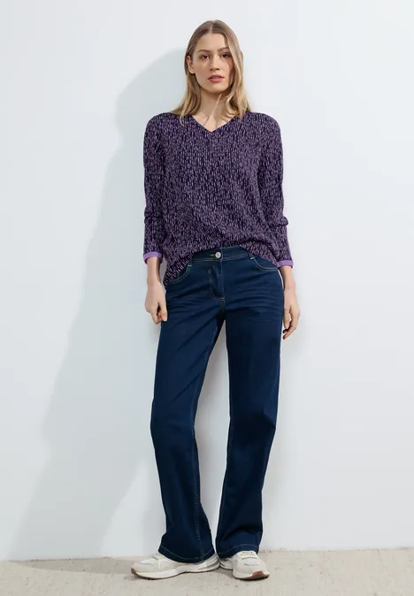 Bluse mit Minimalprint universal blue