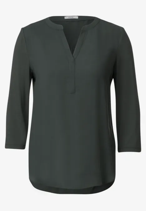 Materialmix Bluse strong khaki