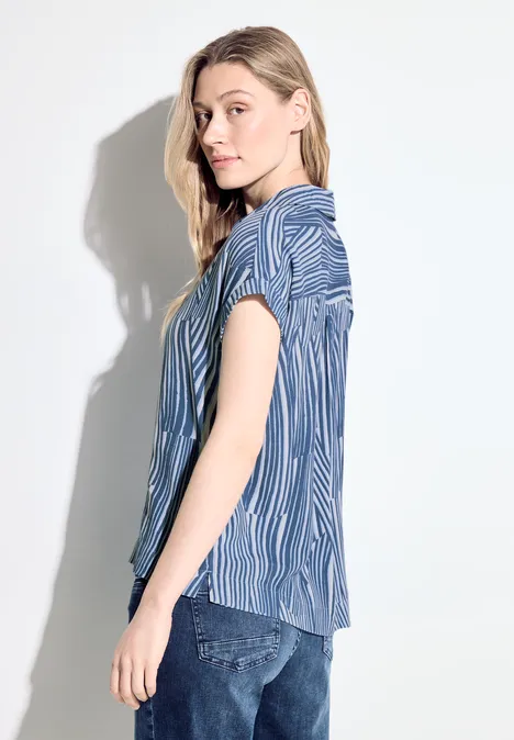 Gestreifte Bluse soft light blue