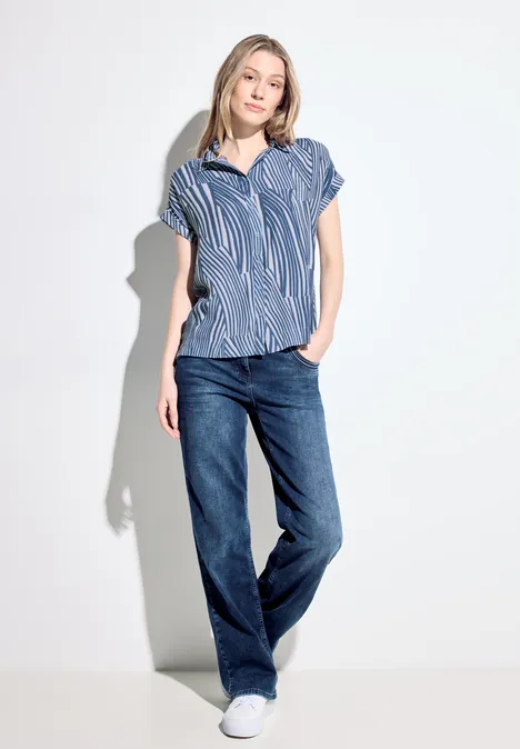 Gestreifte Bluse soft light blue