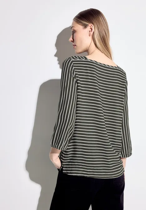 Gestreifte Bluse cool khaki