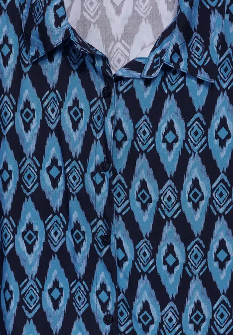 Bluse mit tonalen Print universal blue