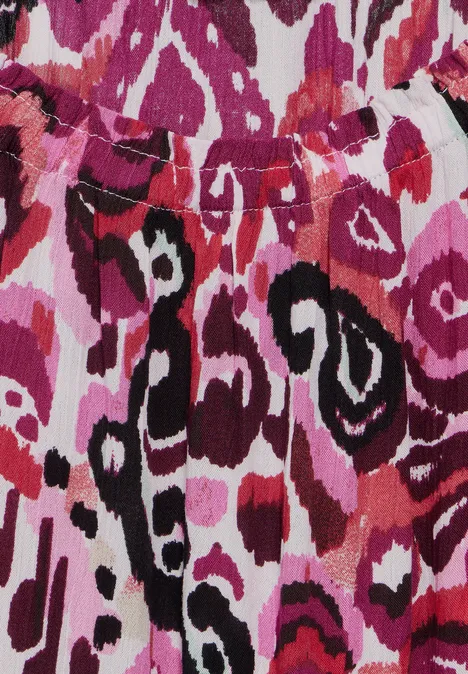 Print Carmen Bluse bloomy pink