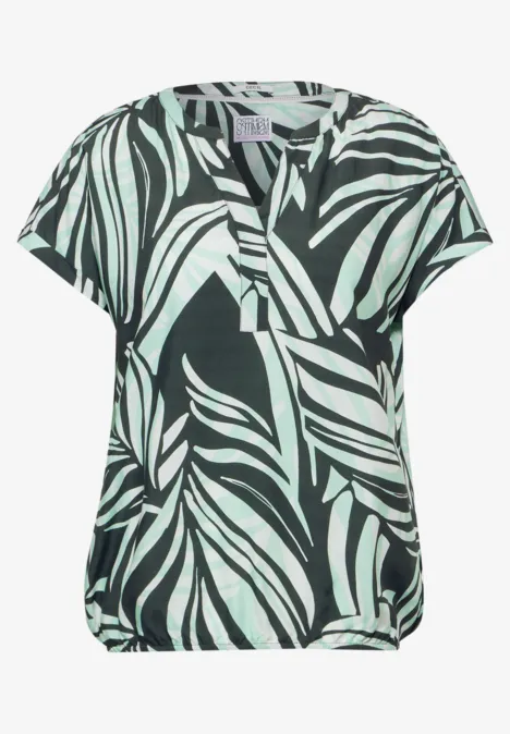 Sommer Print Bluse strong khaki