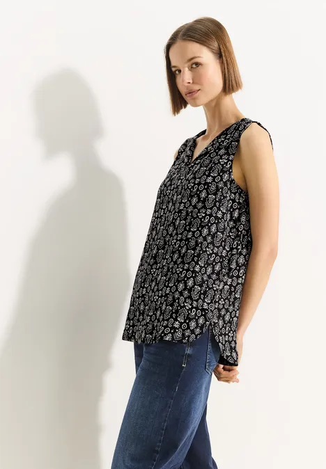 Blusentop mit Print Black