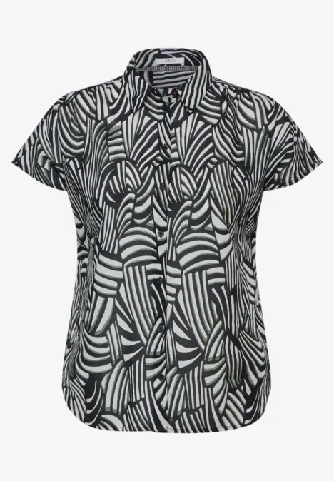 Print Bluse mit Kurzarm Black