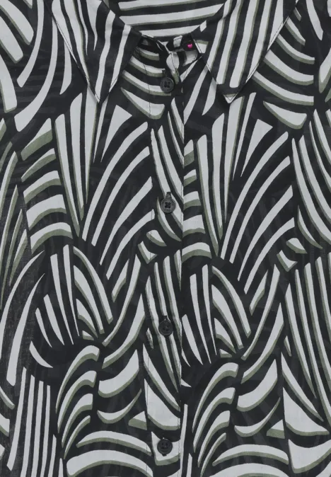 Print Bluse mit Kurzarm Black