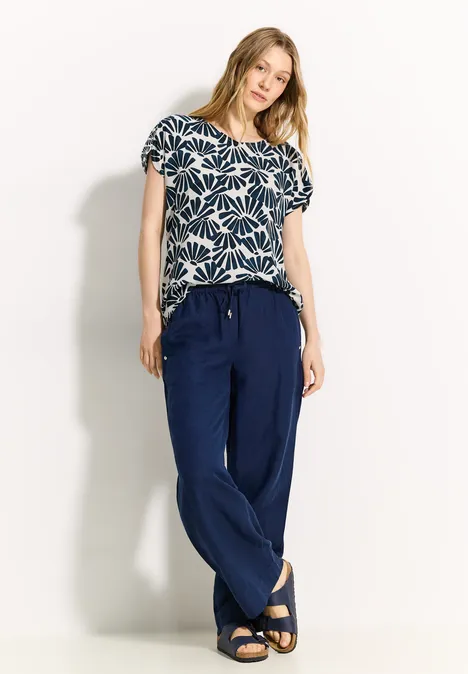 Printmix Bluse dark petrol blue