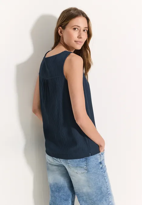 Struktur Blusentop dark petrol blue