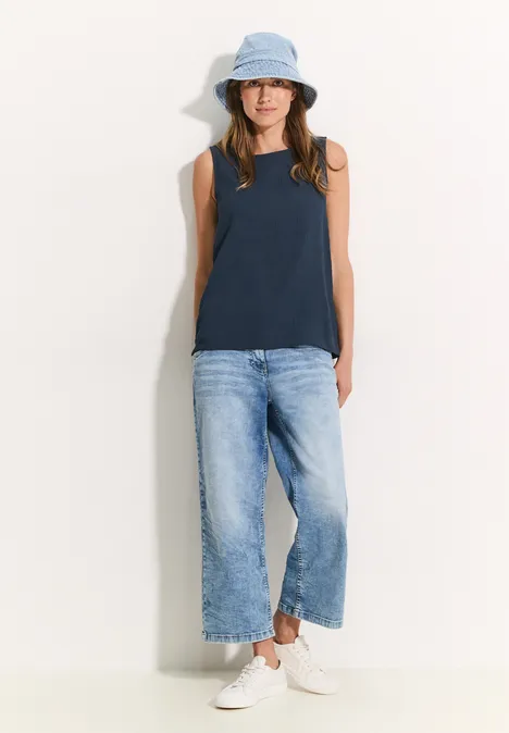 Struktur Blusentop dark petrol blue