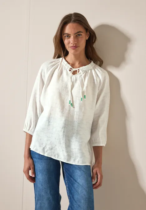 Tunika Jacquard Bluse vanilla white