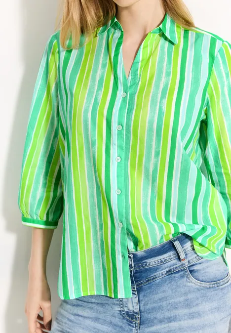 Gestreifte Hemdbluse fresh apple green