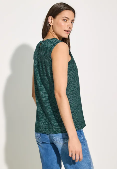 Ärmellose Bluse fir green