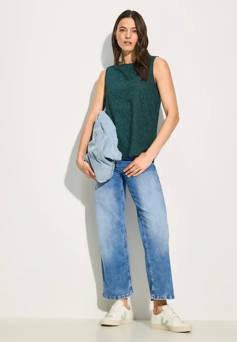 Ärmellose Bluse fir green