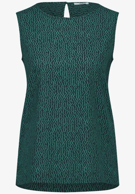 Ärmellose Bluse fir green