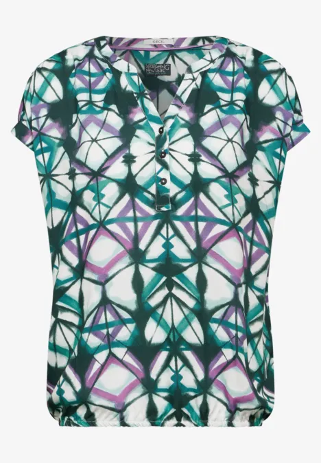 Bluse mit grafischem Muster vanilla white