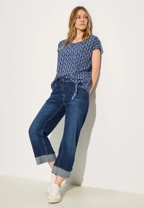 Bluse mit grafischem Muster universal blue