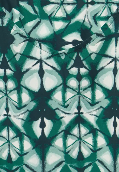 Bedruckte T-Shirt-Bluse fir green
