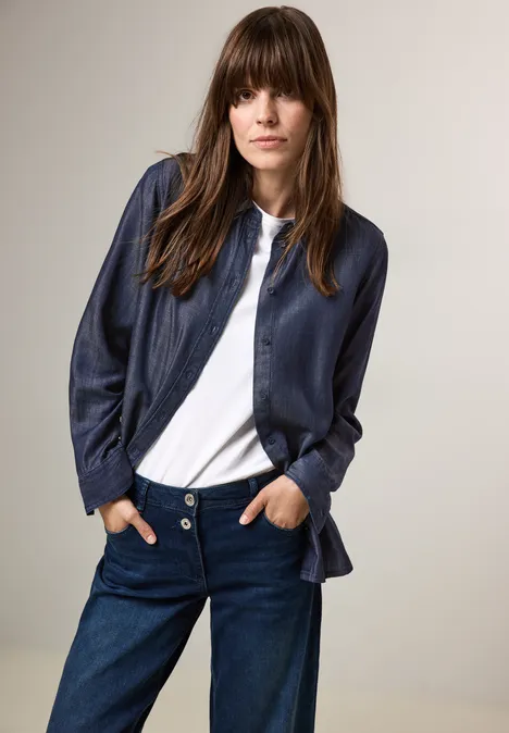 Blouse au look denim Dark blue wash