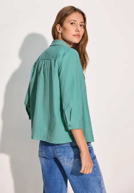 Kurze Cordbluse adriatic green