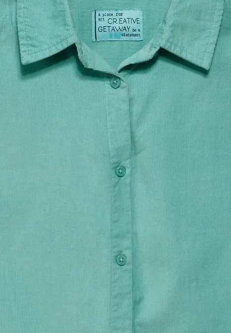 Kurze Cordbluse adriatic green