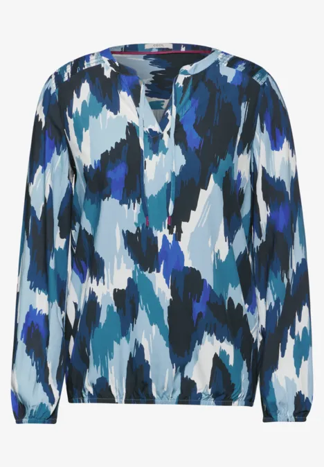 Bluse mit Smock-Detail turquoise