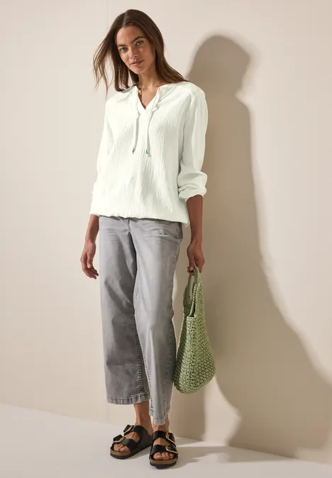 Strukturbluse vanilla white
