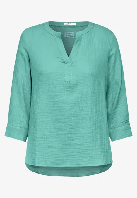 Musselin-Bluse adriatic green